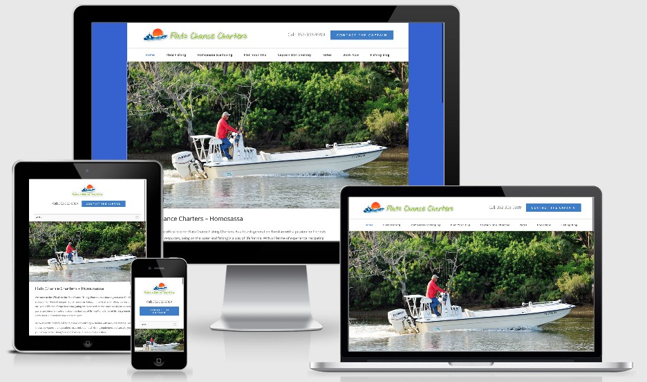 Screenshot of Flats Chance Fishing Charters Website